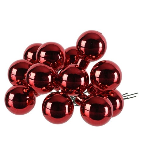 BOX 144 MINI SFERE VETRO ROSSO D.2.5 2